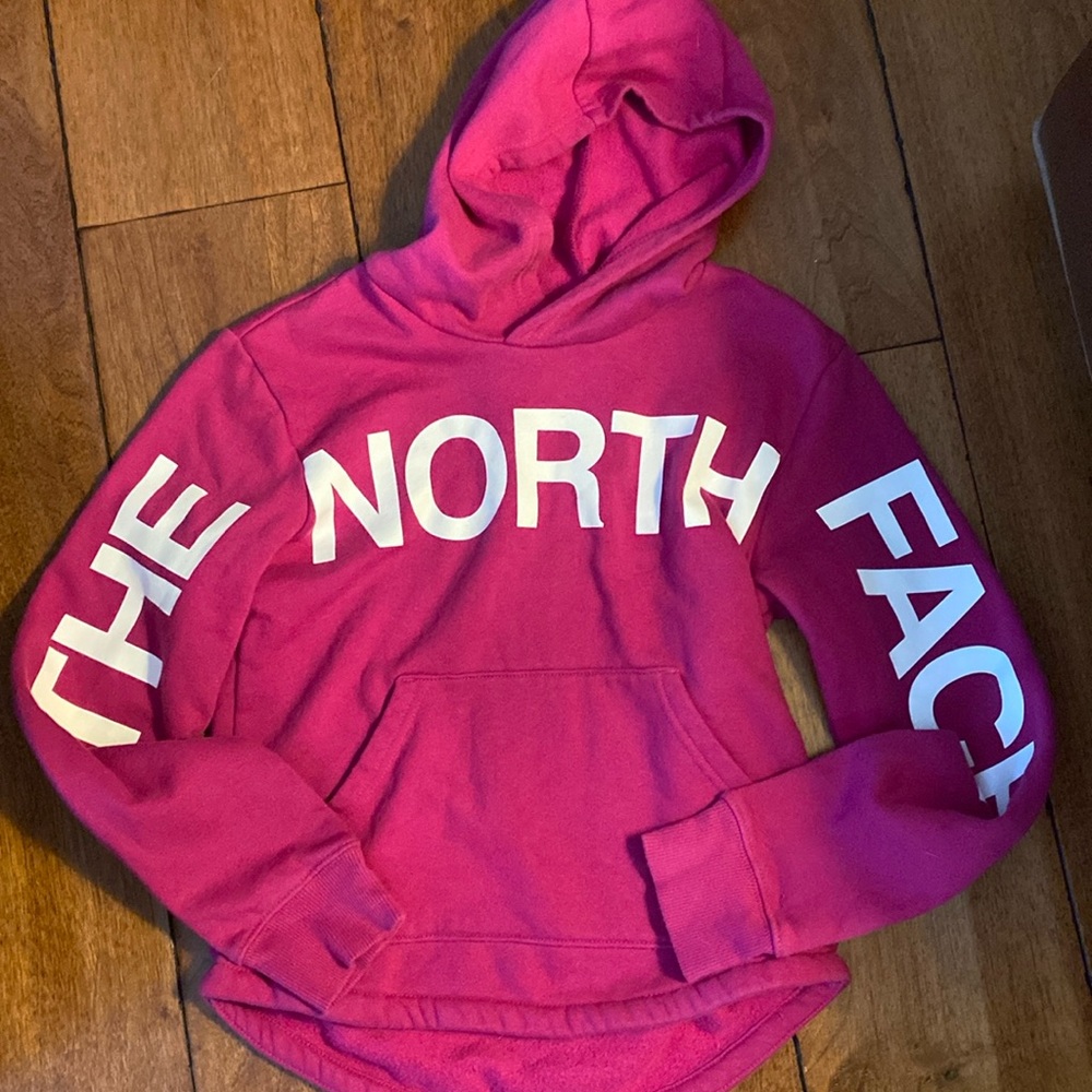 The North Face Fuchsia Hoodie with White Logo